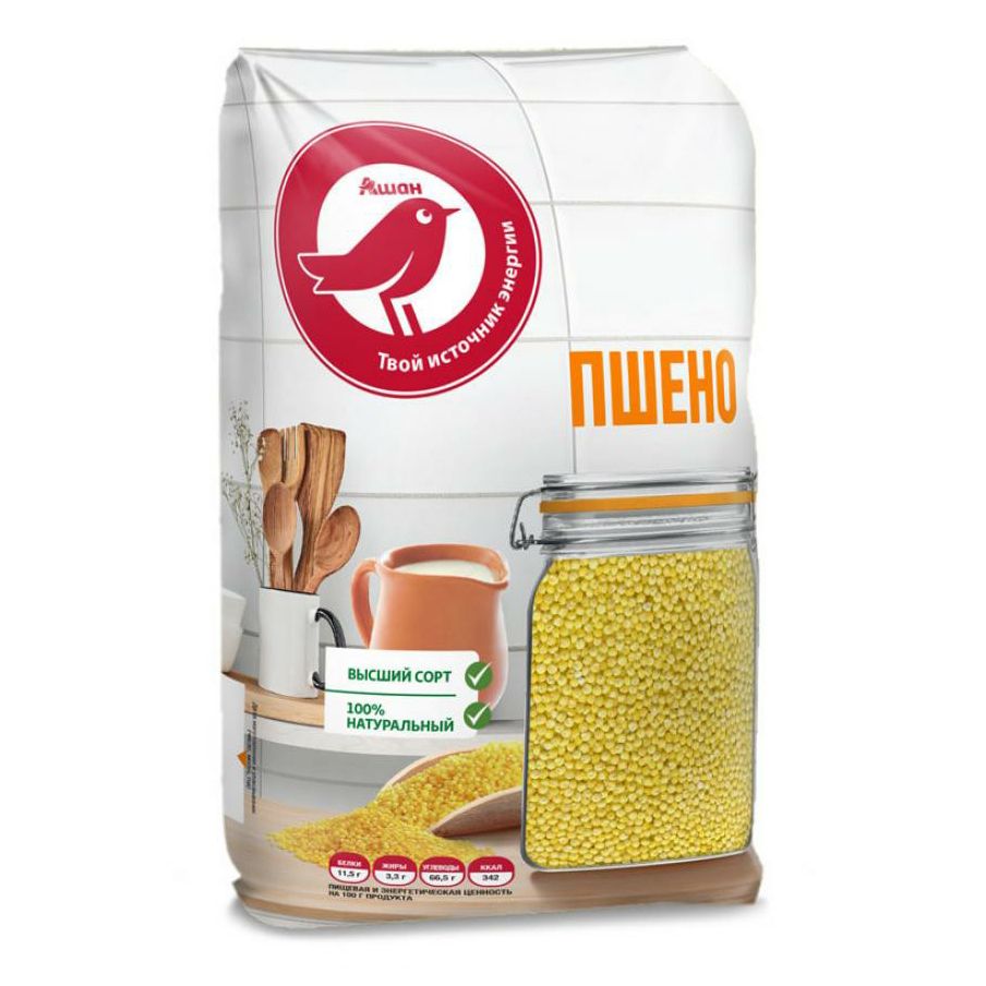 Пшено АШАН Красная птица 800 г