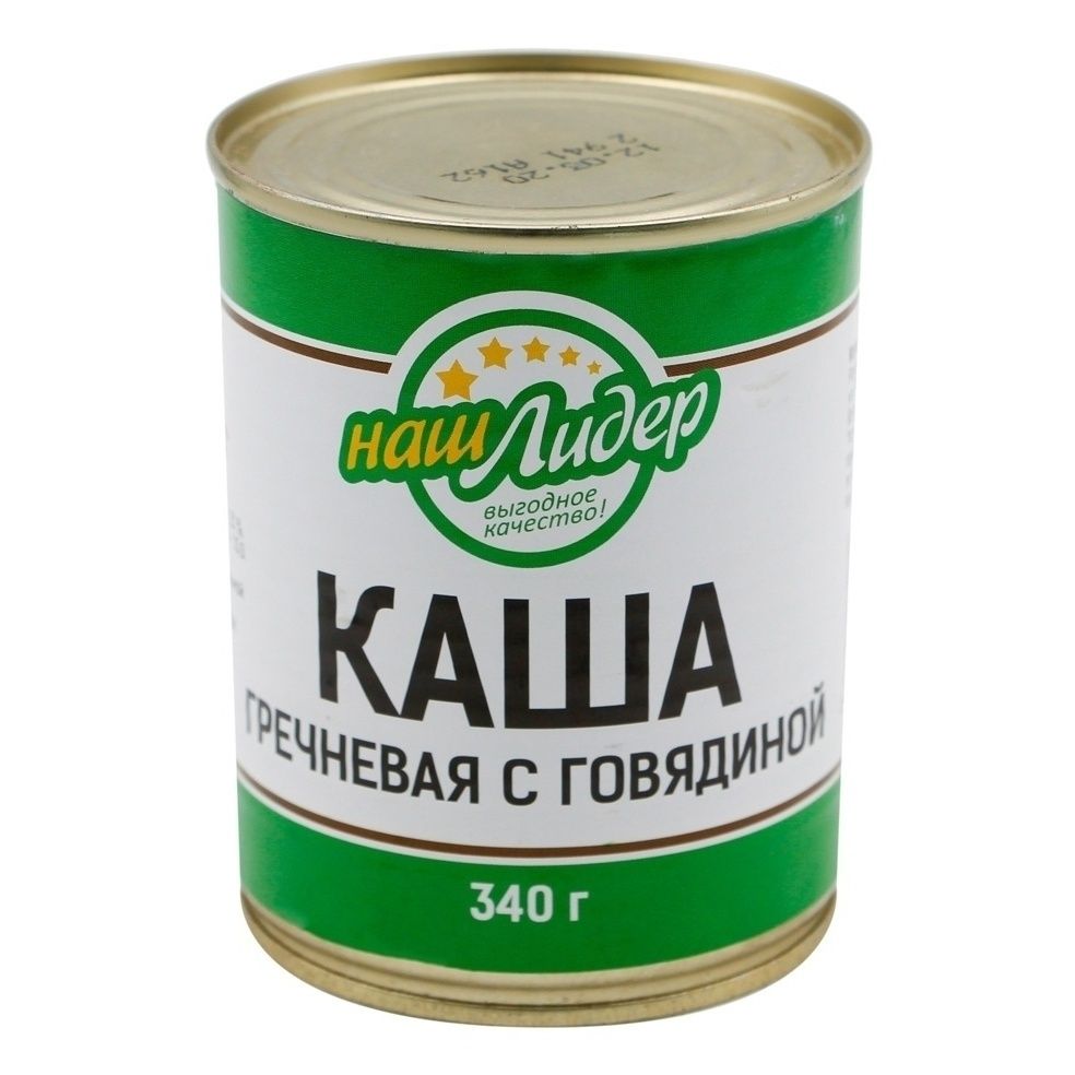 Консервы каша с мясом Наш Лидер 340 г