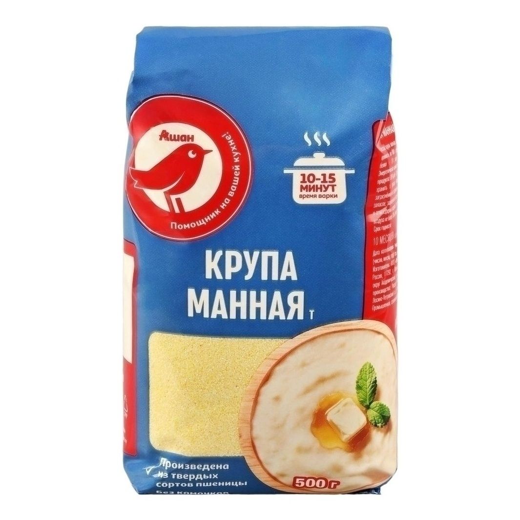 Манная крупа АШАН Красная птица 500 г