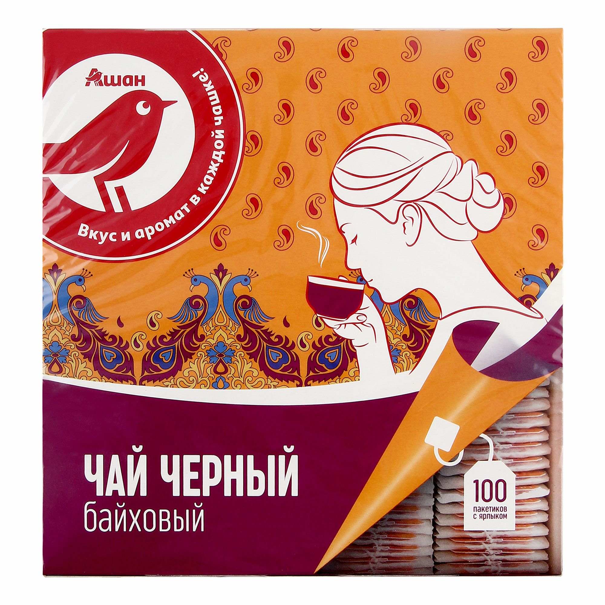Чай АШАН Красная птица в пакетиках 200 г