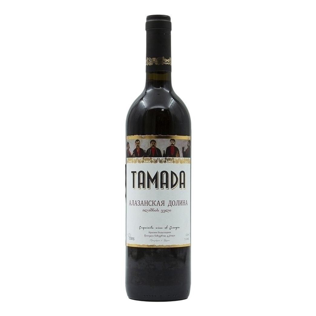 Красное полусладкое вино Тамада Алазанская долина 0,75 л