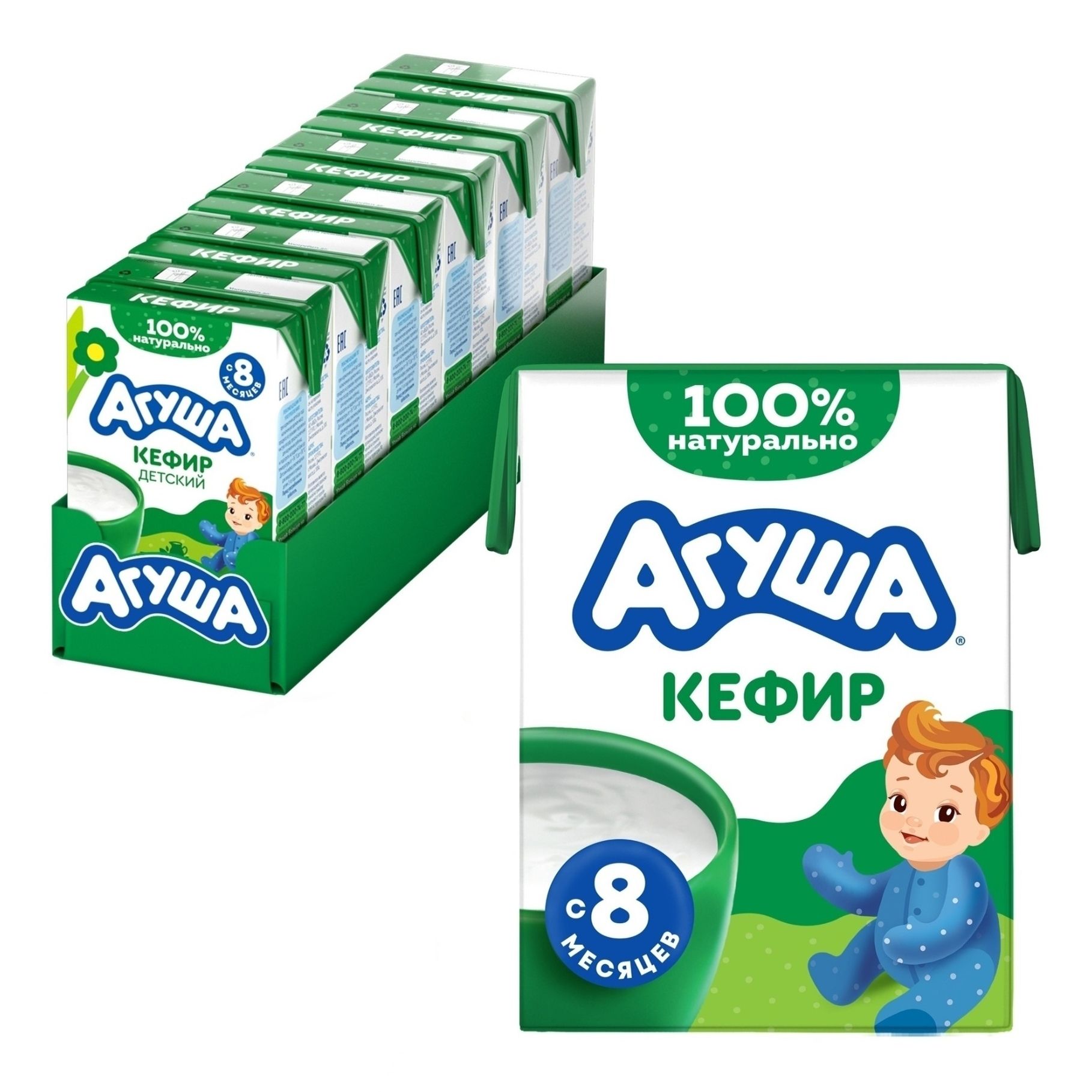 Кефир Агуша 204 мл