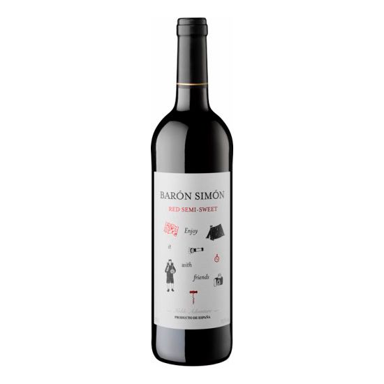 Красное полусладкое вино Baron Simon 0,75 л