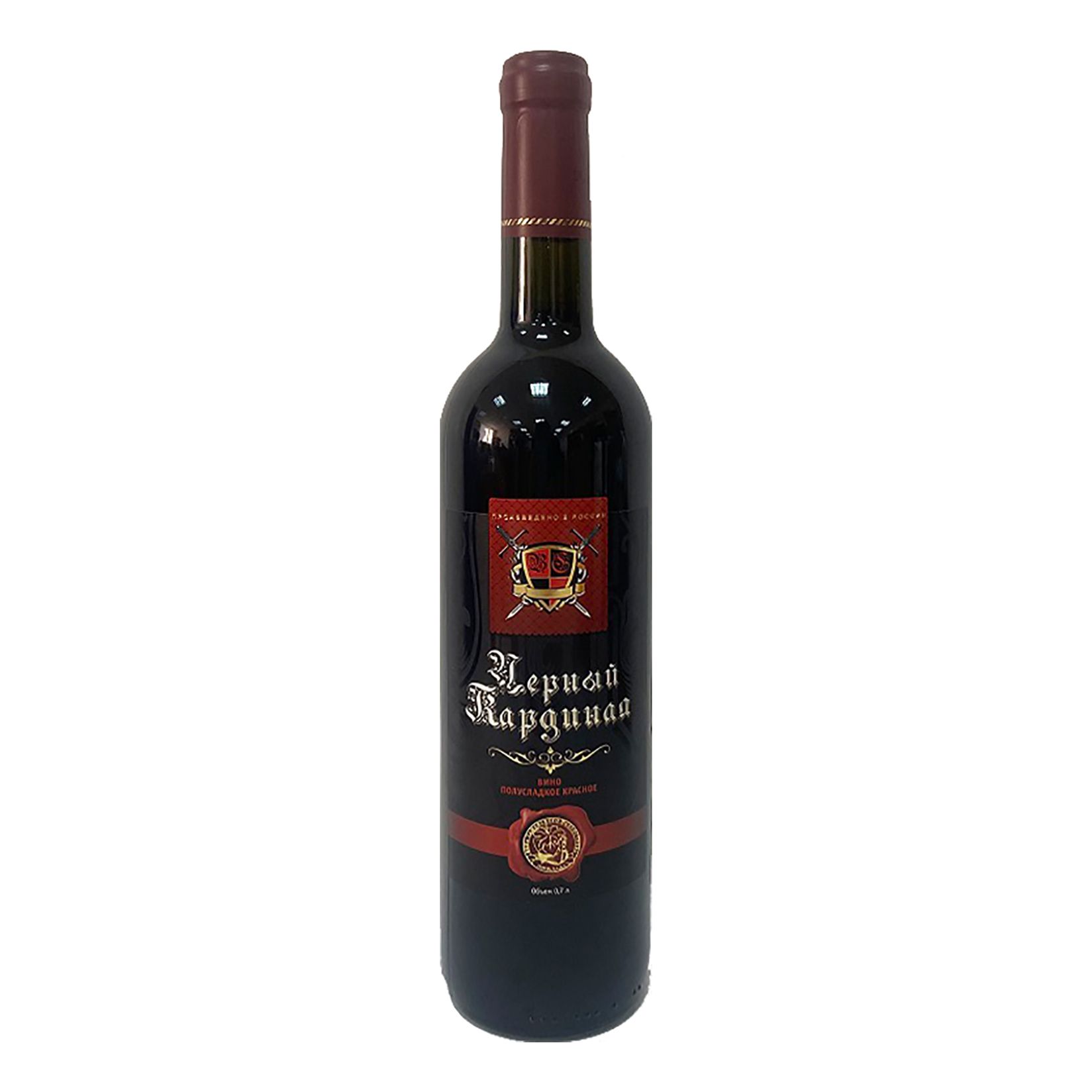 Красное полусладкое вино Кардинал 0,7 л