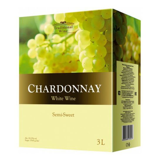Белое полусладкое вино Traditional Wine Шардоне 3 л