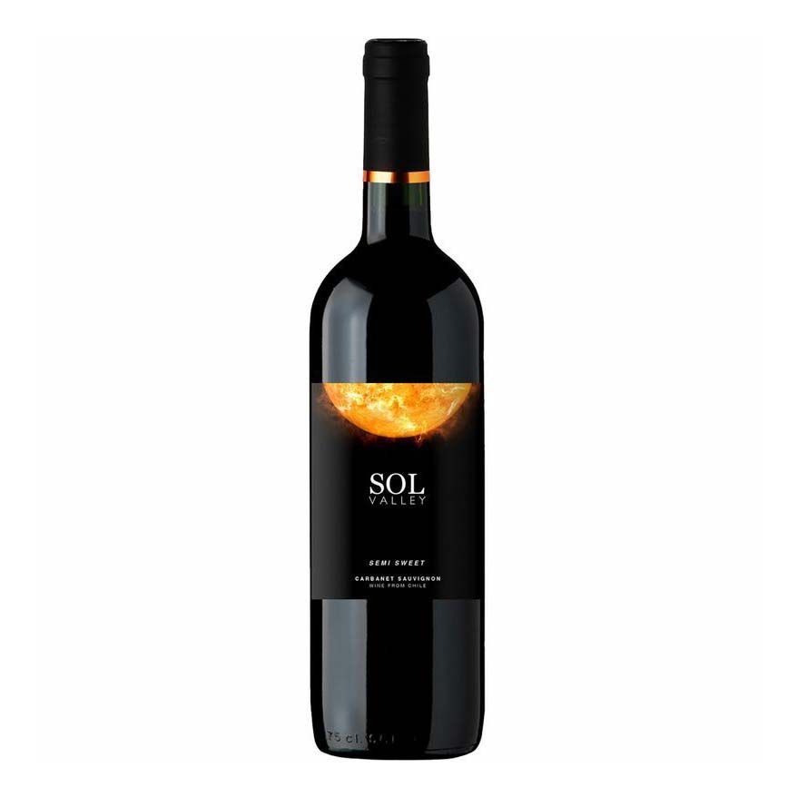 Красное полусладкое вино Sol Valley Каберне Совиньон 0,75 л