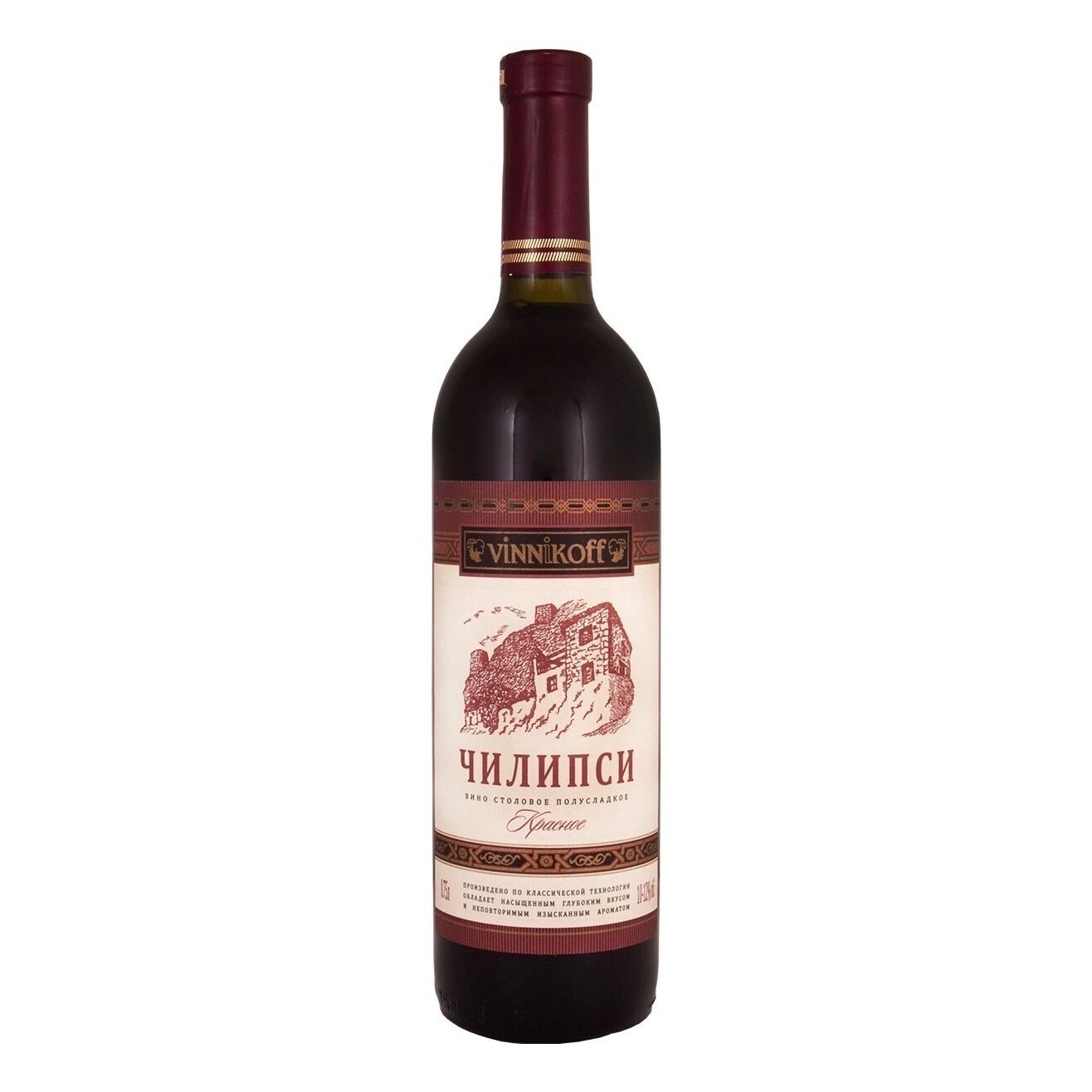 Красное полусладкое вино Vinnikoff 0,75 л