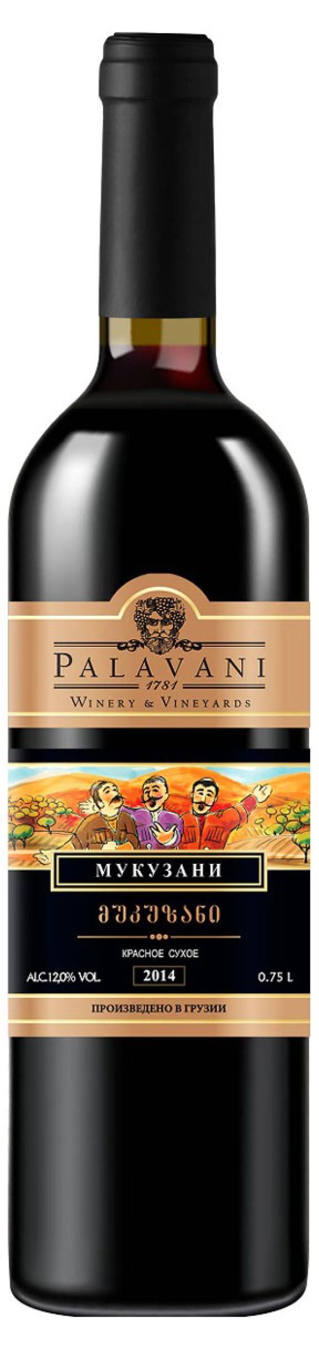 Красное сухое вино Palavani Мукузани 0,75 л