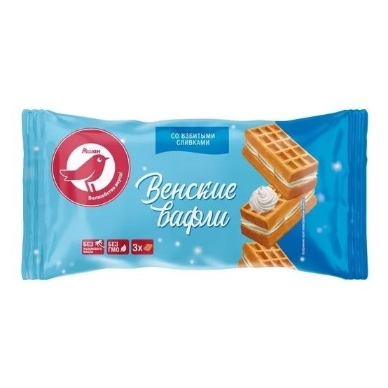 Вафли АШАН Красная птица 105 г