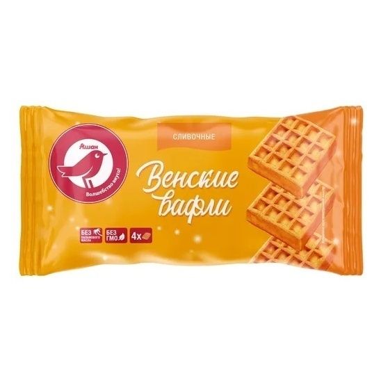 Вафли АШАН Красная птица 65 г