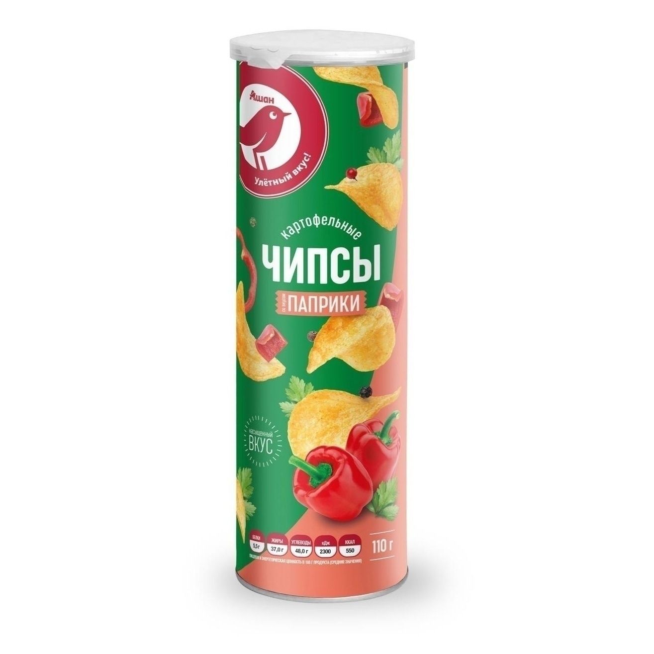 Чипсы АШАН Красная птица 110 г