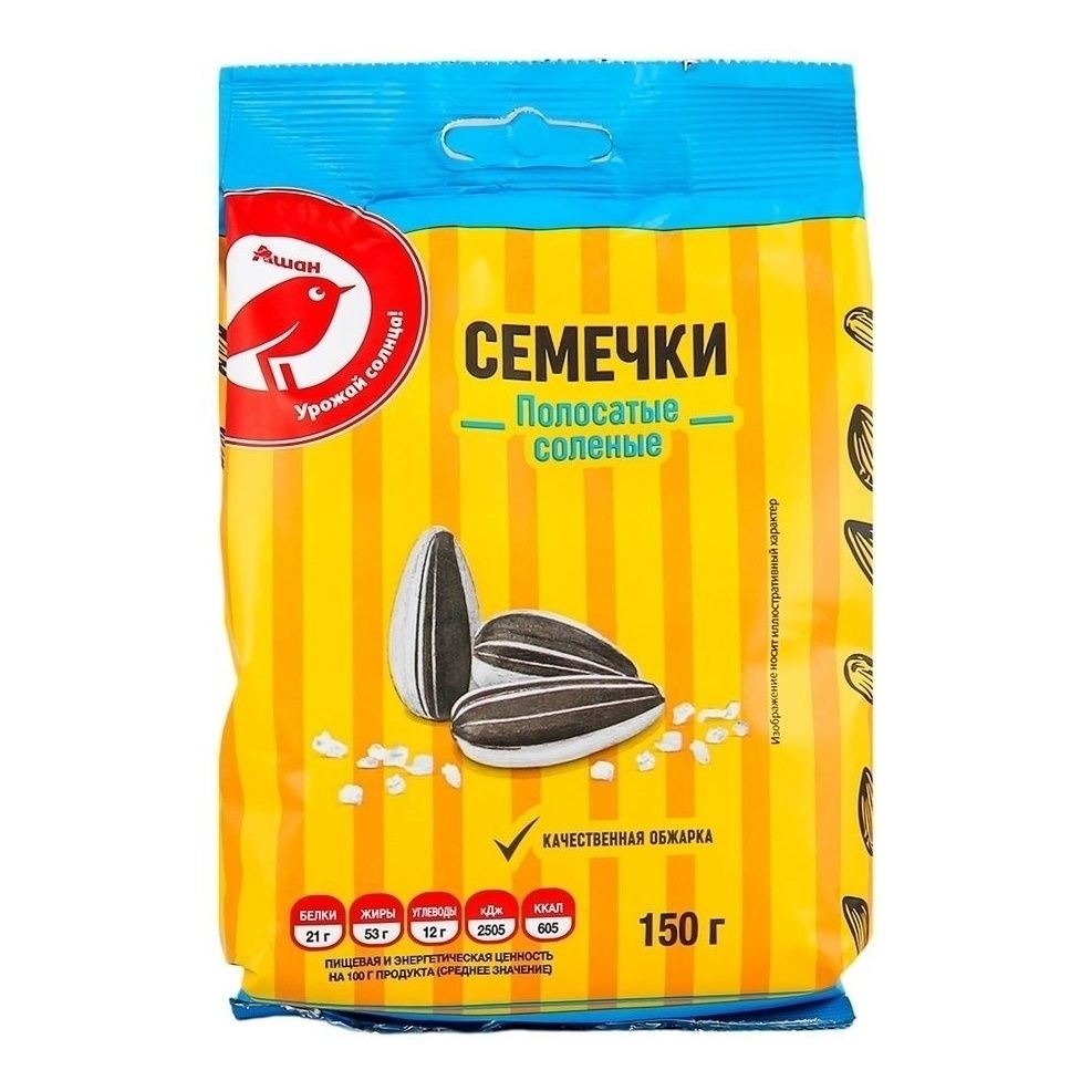 Семечки подсолнечные АШАН Красная птица 150 г