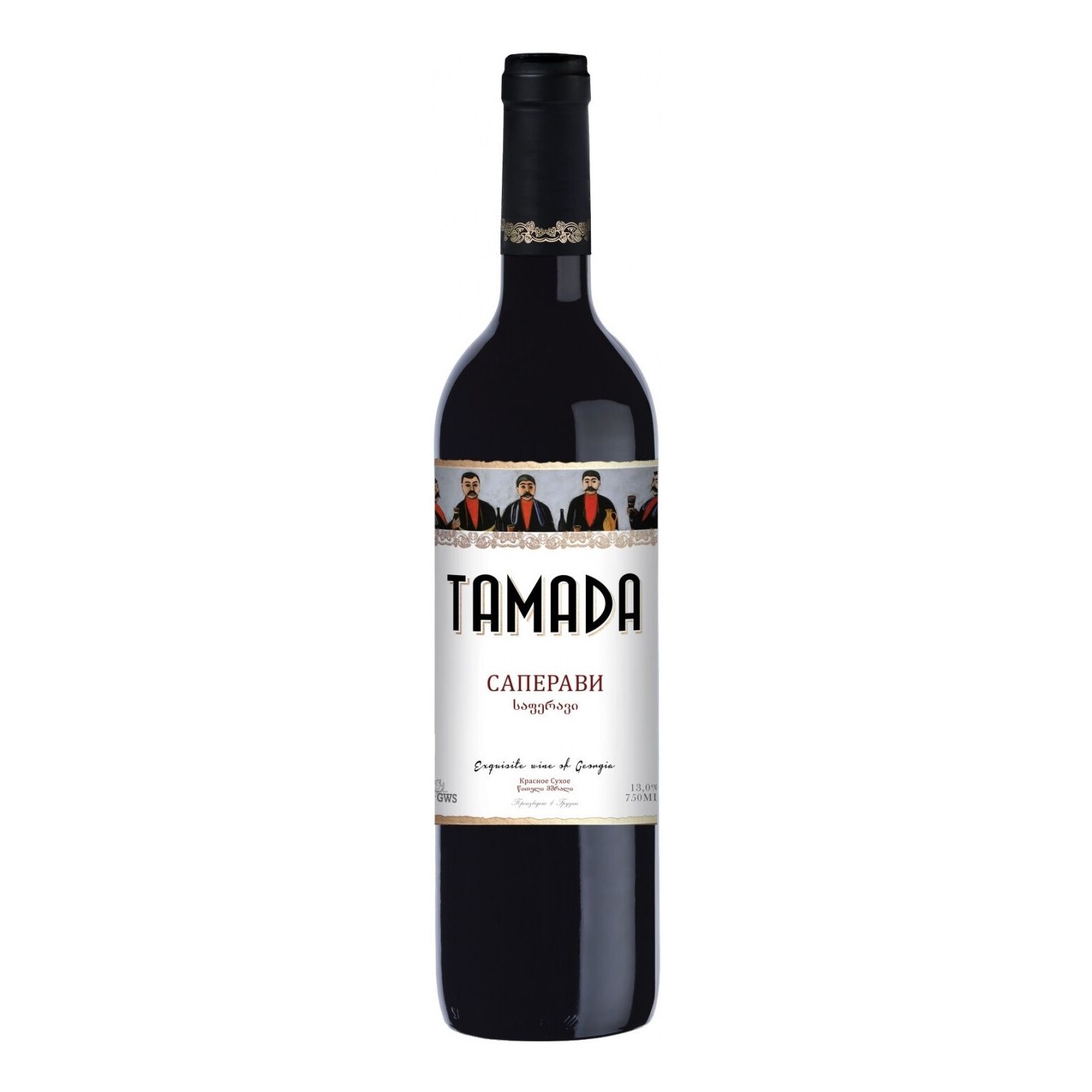 Красное сухое вино Тамада Саперави 0,75 л