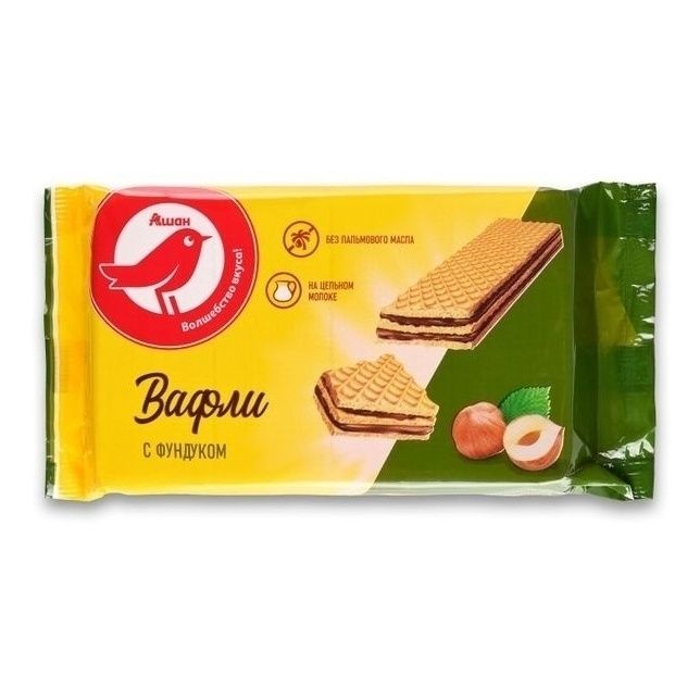 Вафли АШАН Красная птица 150 г
