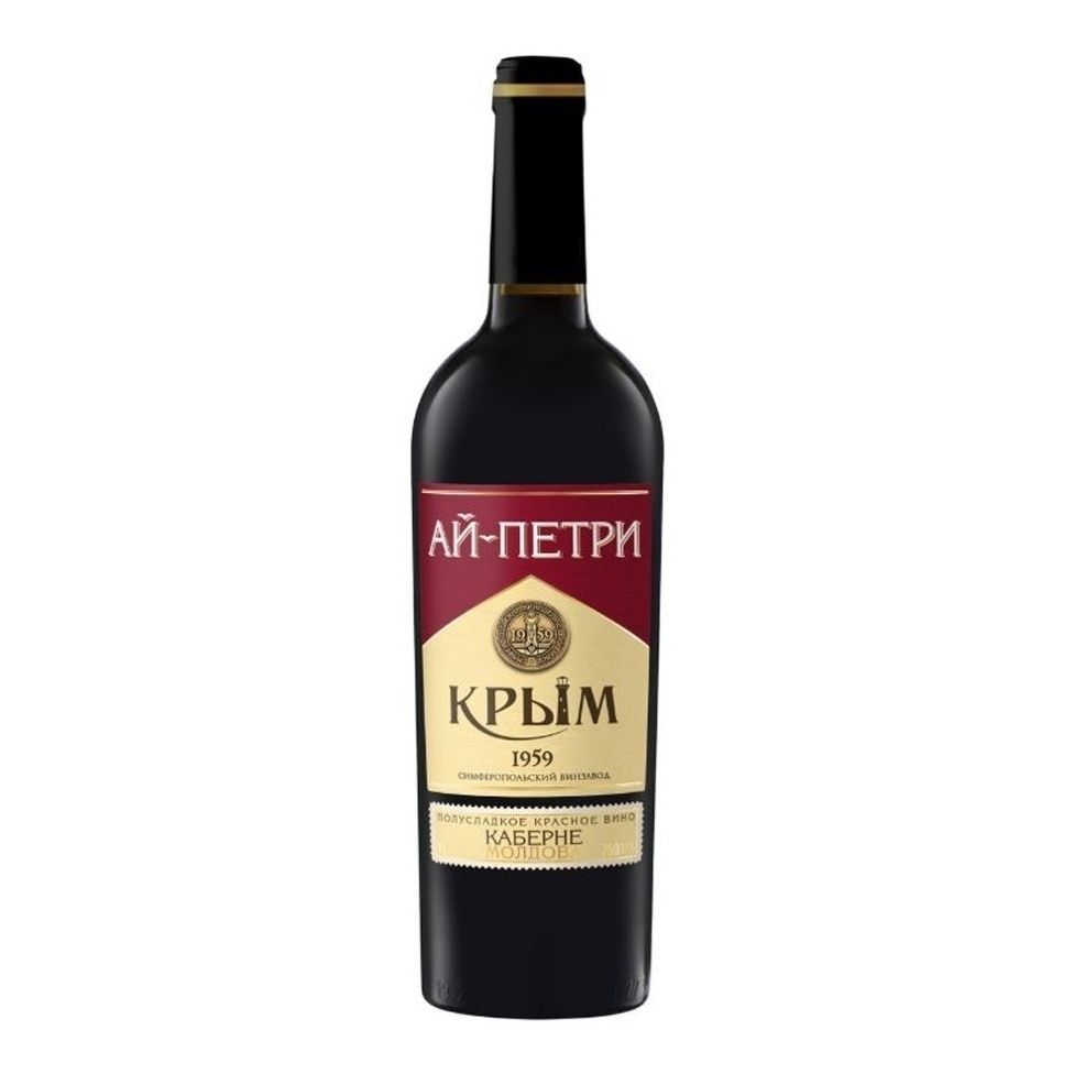 Красное полусладкое вино Ай-Петри Каберне 0,75 л
