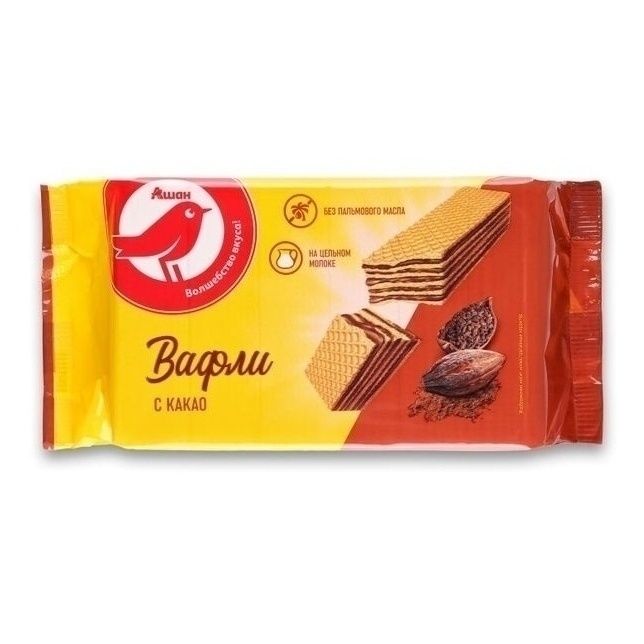 Вафли АШАН Красная птица 180 г