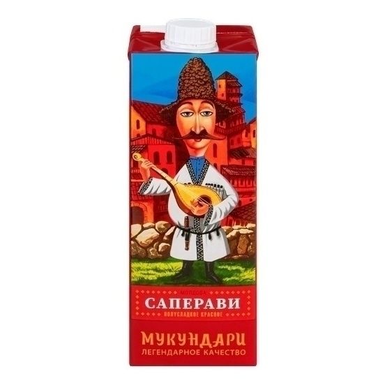 Красное полусладкое вино Мукундари 1 л
