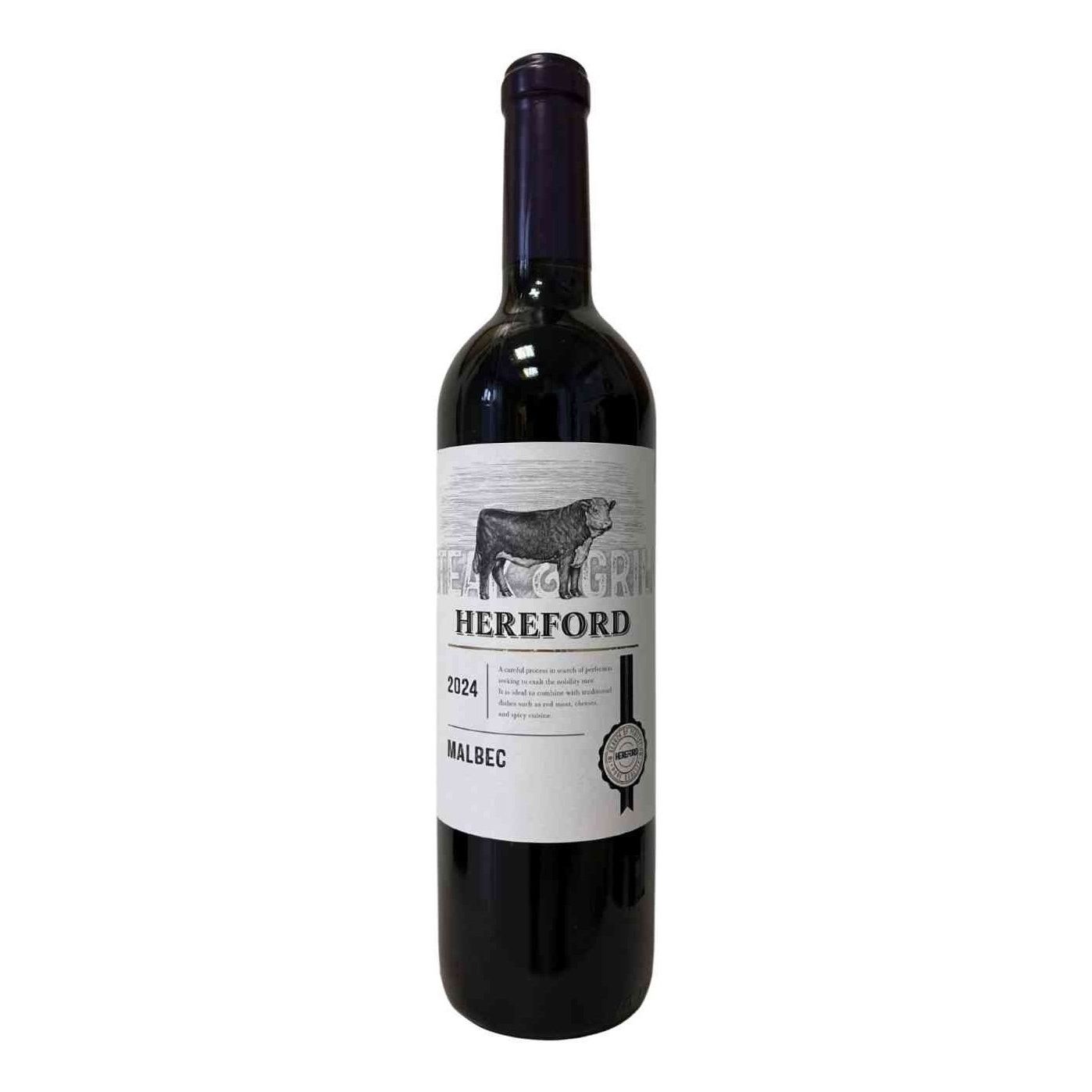 Красное сухое вино Hereford Мальбек 0,75 л