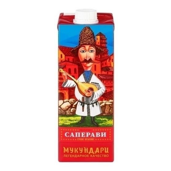 Красное сухое вино Мукундари Саперави 1 л