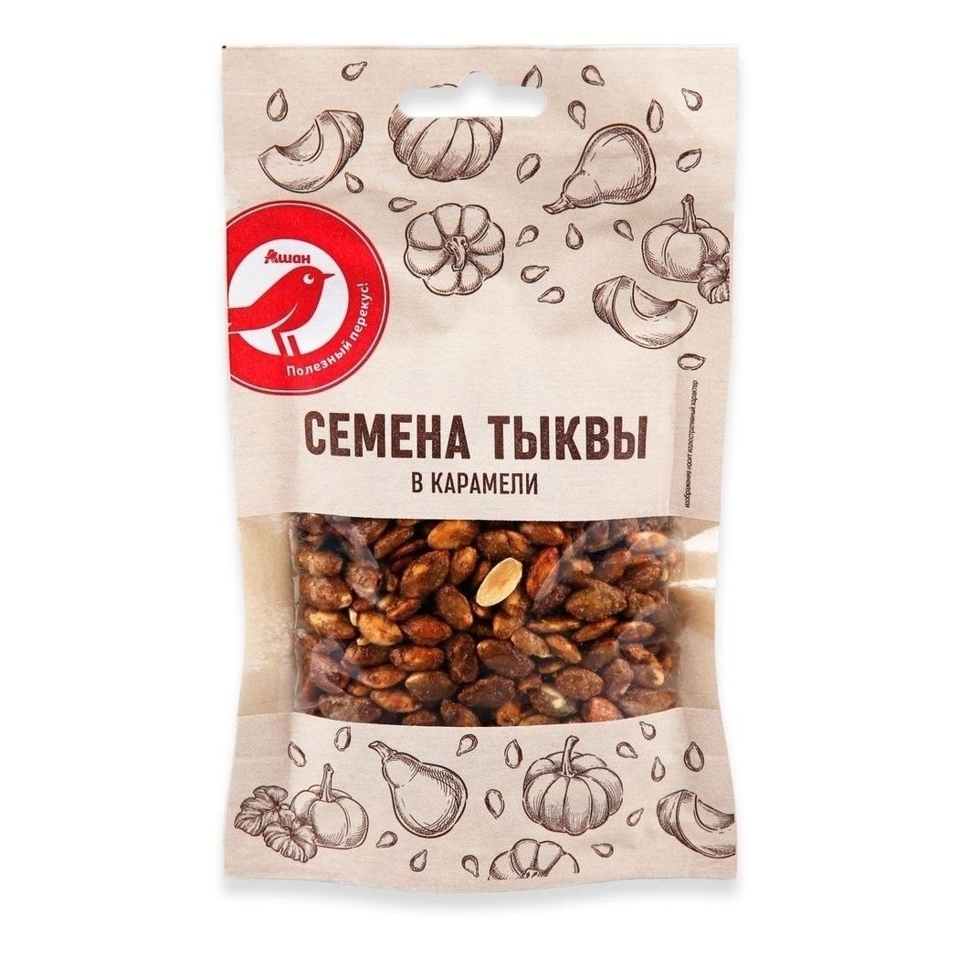 Семечки тыквенные АШАН Красная птица 70 г