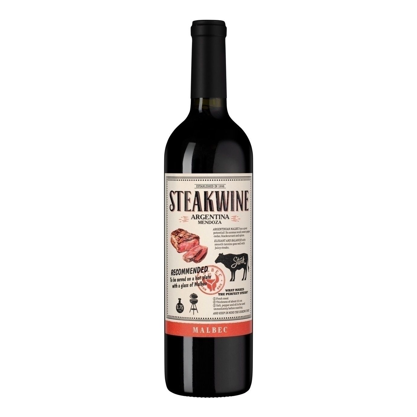 Красное сухое вино Steakwine Мальбек 0,75 л