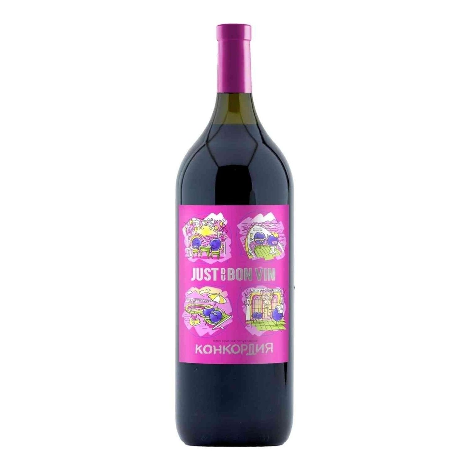 Красное полусладкое вино Juste du Bon Vin 1,5 л