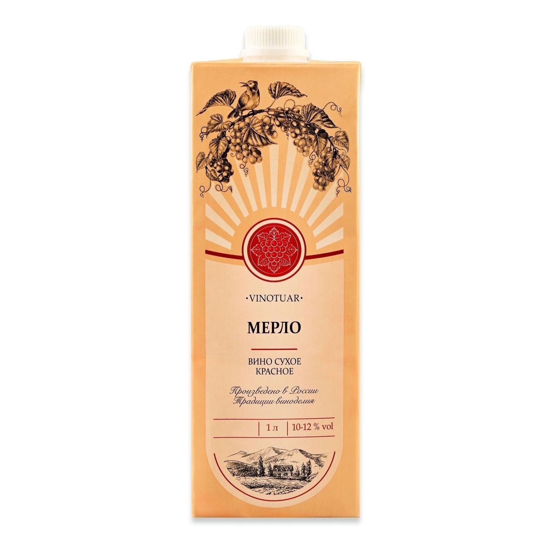 Красное сухое вино Vinotuar Мерло 1 л