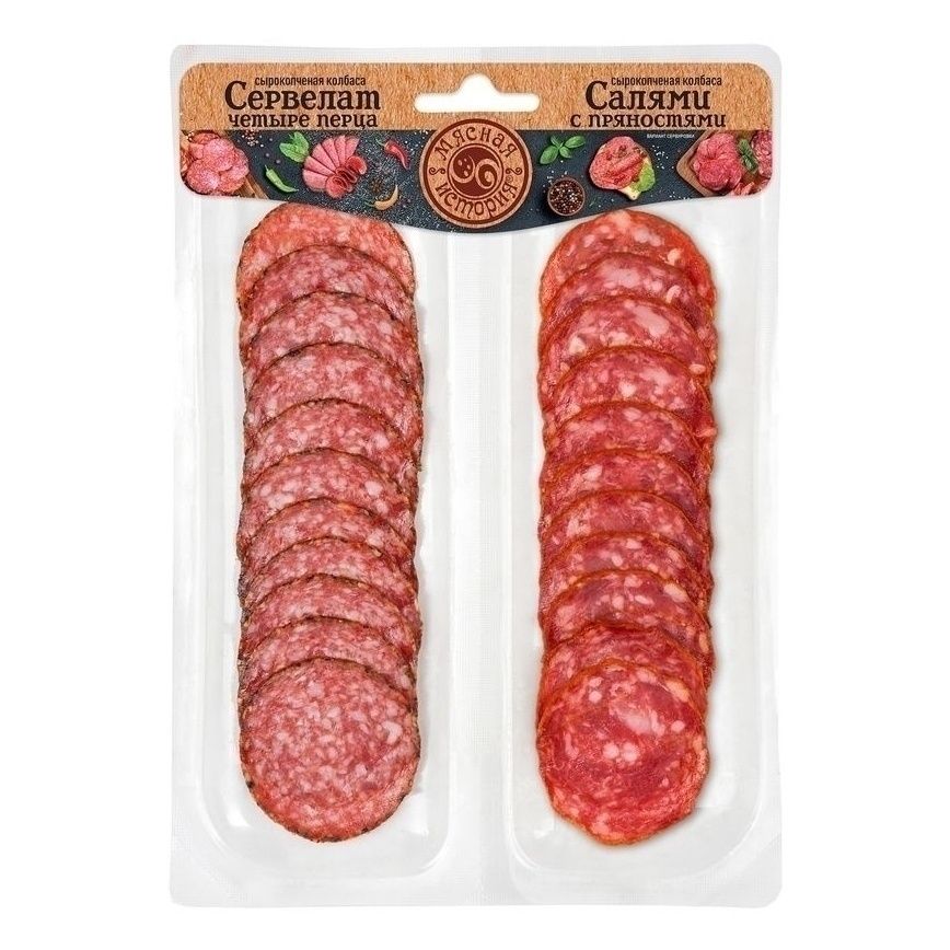 Колбаса сырокопченая Мясная История 100 г