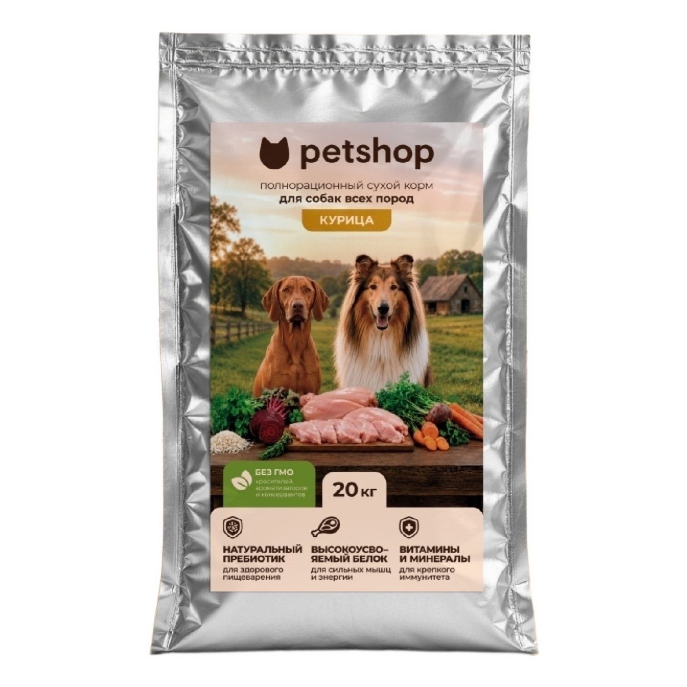 Сухой корм для собак PETSHOP 20 кг