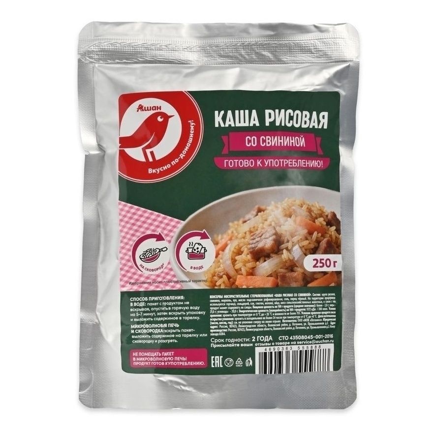 Консервы свинина АШАН Красная птица 250 г