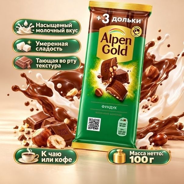 Шоколад Альпен Гольд 100 г
