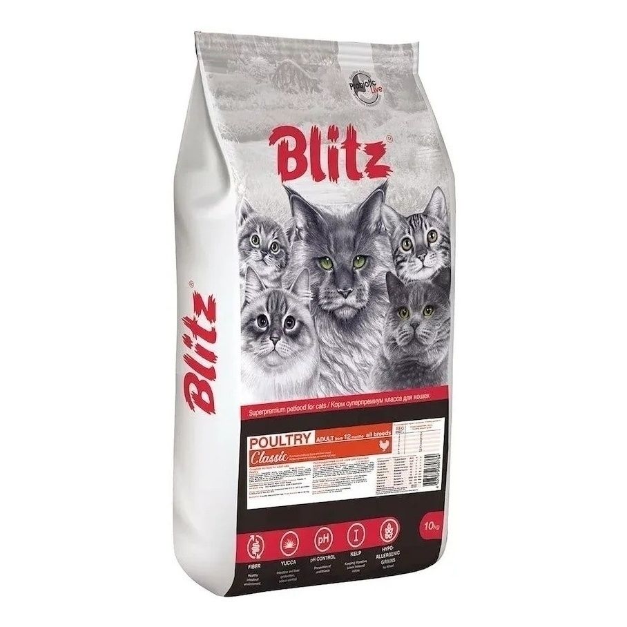 Сухой корм для кошек Blitz 10 кг